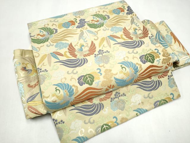 平和屋着物●西陣　川島織物　つけ帯　唐織　鳳凰唐草文　金糸　正絹　逸品　CABL1162hy
