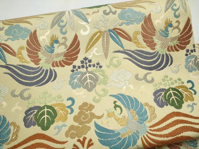 平和屋着物●西陣　川島織物　つけ帯　唐織　鳳凰唐草文　金糸　正絹　逸品　CABL1162hy