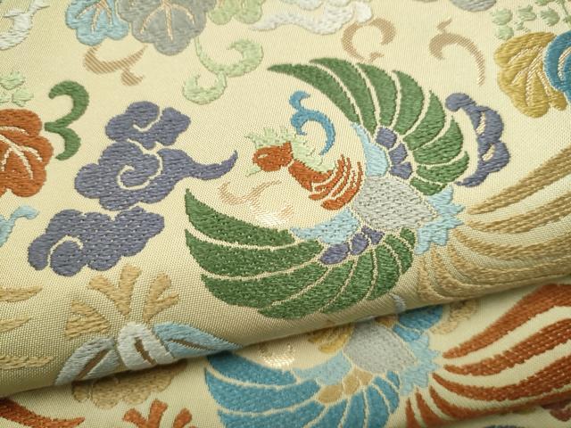平和屋着物●西陣　川島織物　つけ帯　唐織　鳳凰唐草文　金糸　正絹　逸品　CABL1162hy