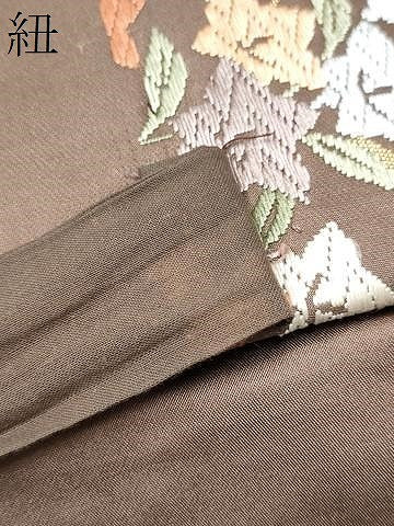 平和屋着物●つけ帯　唐織　草花文　正絹　逸品　CABL1163hy