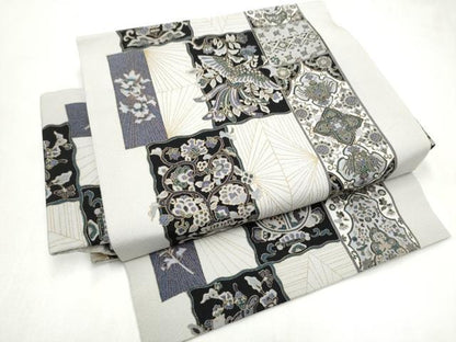 平和屋着物●ワンタッチつけ帯　鳳凰更紗花文　金彩　正絹　逸品　CABL1164hy