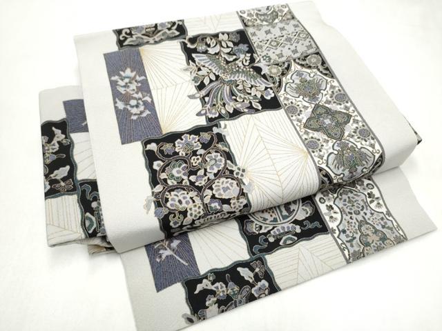 平和屋着物●ワンタッチつけ帯　鳳凰更紗花文　金彩　正絹　逸品　CABL1164hy