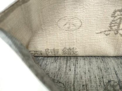 平和屋着物●「美しいキモノ」お馴染みのメーカー　となみ織物　両面　六通柄袋帯　真綿紬　横段文　銀糸　正絹　逸品　CABL1169hy