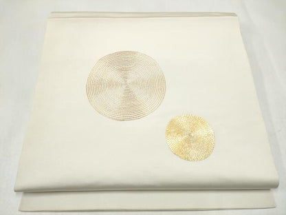 平和屋着物●本場筑前博多織　太鼓柄　本袋帯　総駒刺繍　丸文　正絹　逸品　CABL1171hy
