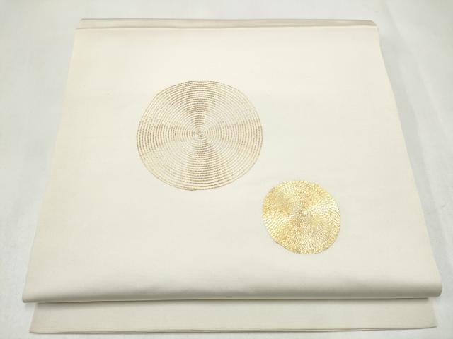 平和屋着物●本場筑前博多織　太鼓柄　本袋帯　総駒刺繍　丸文　正絹　逸品　CABL1171hy