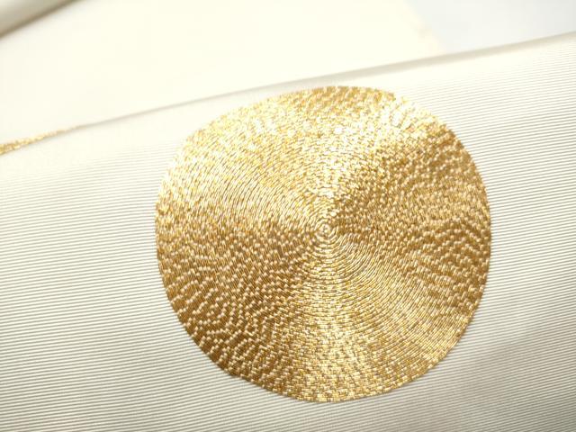 平和屋着物●本場筑前博多織　太鼓柄　本袋帯　総駒刺繍　丸文　正絹　逸品　CABL1171hy