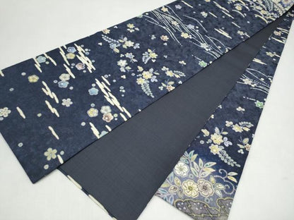 平和屋着物●全通柄袋帯　絞り　辻が花　銀通し地　正絹　逸品　CABL1178hy