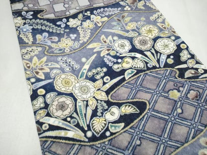平和屋着物●全通柄袋帯　絞り　辻が花　銀通し地　正絹　逸品　CABL1178hy
