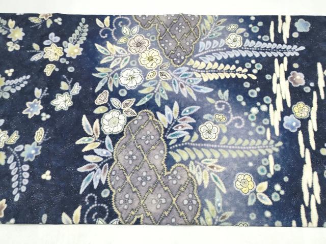 平和屋着物●全通柄袋帯　絞り　辻が花　銀通し地　正絹　逸品　CABL1178hy