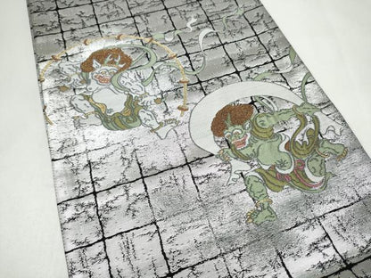 平和屋着物●京友禅作家　山科春宣　BANKAN　わものや　太鼓柄袋帯　風神雷神　金銀糸　正絹　逸品　CABL1182hy