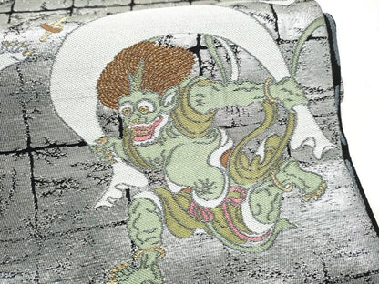 平和屋着物●京友禅作家　山科春宣　BANKAN　わものや　太鼓柄袋帯　風神雷神　金銀糸　正絹　逸品　CABL1182hy