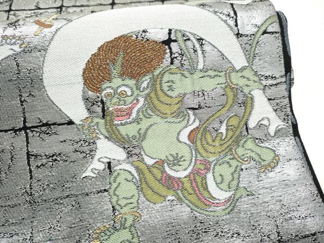平和屋着物●京友禅作家　山科春宣　BANKAN　わものや　太鼓柄袋帯　風神雷神　金銀糸　正絹　逸品　CABL1182hy