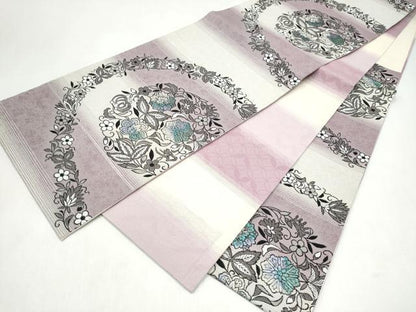 平和屋着物●BANKAN　わものや　六通柄袋帯　花唐草文　正絹　逸品　CABL1185hy