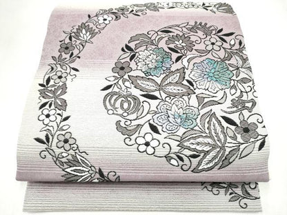 平和屋着物●BANKAN　わものや　六通柄袋帯　花唐草文　正絹　逸品　CABL1185hy