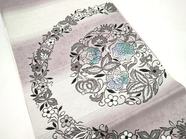 平和屋着物●BANKAN　わものや　六通柄袋帯　花唐草文　正絹　逸品　CABL1185hy