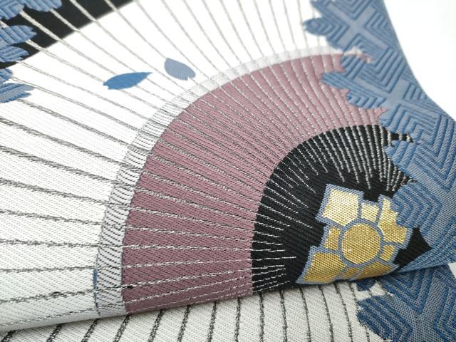 平和屋着物●本場筑前博多織　太鼓柄袋帯　番傘　金銀糸　博多金ラベル　福絖織物謹製　証紙付き　正絹　逸品　CABL1187hy
