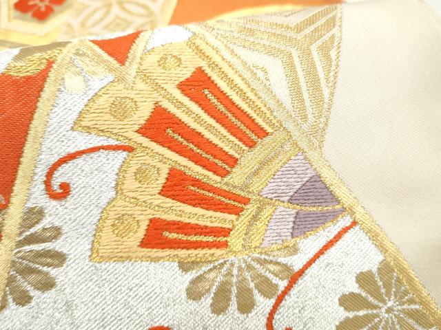 平和屋着物●西陣　川島織物　六通柄　本袋帯　花蝶文　金銀糸　正絹　逸品　CABL1189hy