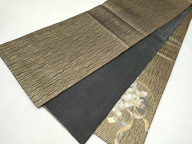 平和屋着物▽太鼓柄袋帯　スリーシーズン　春夏秋　螺鈿　風神雷神　金彩　正絹　逸品　CABL1198hy