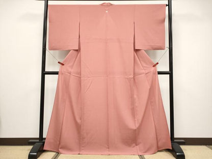 平和屋着物＊夏物　色無地　変わり絽　真赭色　正絹　逸品　CABL1201tx