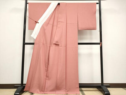 平和屋着物＊夏物　色無地　変わり絽　真赭色　正絹　逸品　CABL1201tx
