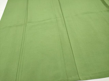 平和屋着物＊夏物　色無地　絽　草色　正絹　逸品　CABL1202tx