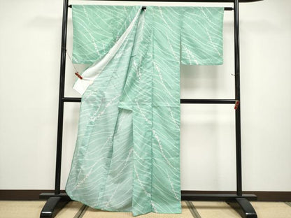 平和屋着物＊夏物　小紋　絽　枝花文　洗える着物　CABL1208tx