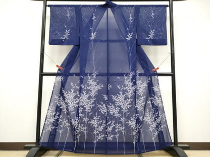 平和屋着物＊夏物　訪問着　絽　枝花文　洗える着物　CABL1210tx