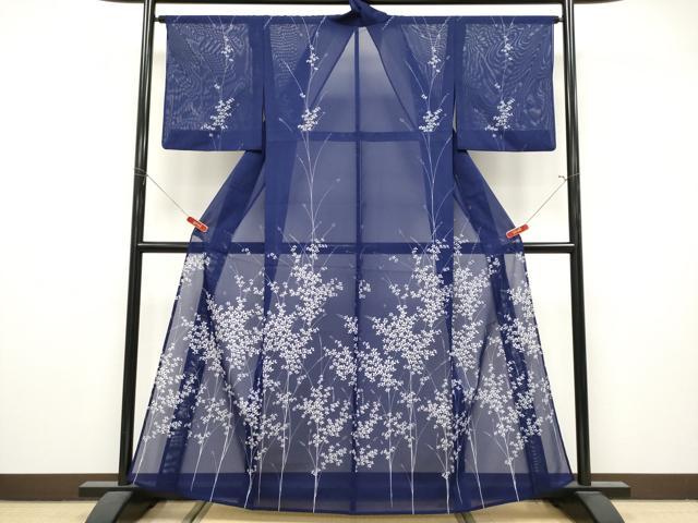 平和屋着物＊夏物　訪問着　絽　枝花文　洗える着物　CABL1210tx