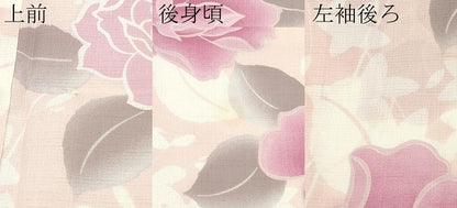 平和屋着物＊夏物　撫松庵　小紋・浴衣兼用　セオアルファ　薔薇　洗える着物　CABL1212tx