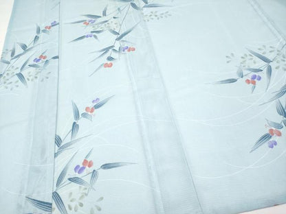 平和屋着物＊夏物　小紋　絽　枝花文　洗える着物　CABL1215tx
