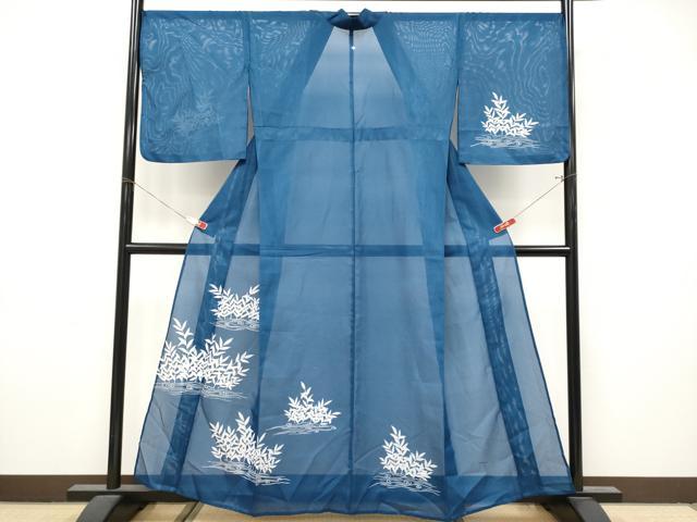 平和屋着物＊夏物　訪問着　絽　枝葉文　洗える着物　CABL1217tx