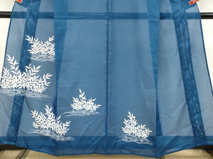 平和屋着物＊夏物　訪問着　絽　枝葉文　洗える着物　CABL1217tx