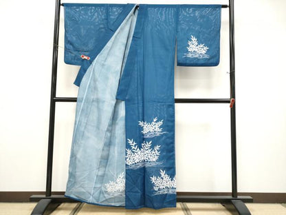 平和屋着物＊夏物　訪問着　絽　枝葉文　洗える着物　CABL1217tx