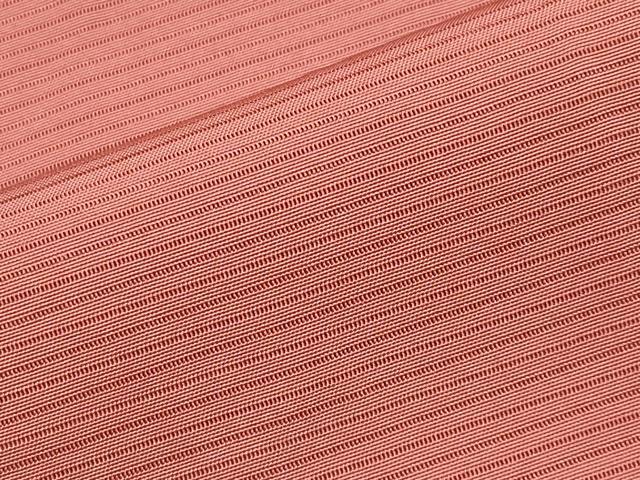 平和屋着物＊夏物　色無地　絽　甚三紅色　正絹　逸品　CABL1218tx