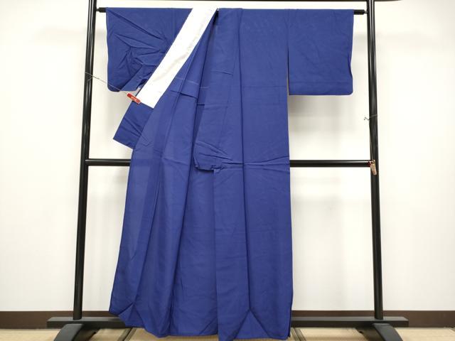 平和屋着物＊夏物　色無地　絽　濃藍色　正絹　逸品　CABL1223tx
