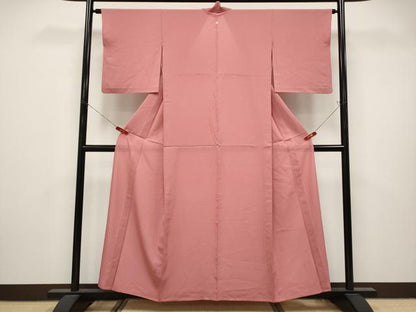 平和屋着物＊夏物　色無地　絽　薄紅色　正絹　逸品　CABL1224tx