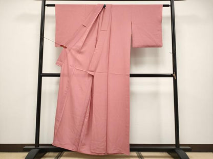 平和屋着物＊夏物　色無地　絽　薄紅色　正絹　逸品　CABL1224tx