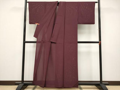 平和屋着物＊夏物　色無地　絽　黒鳶色　正絹　逸品　CABL1229tx