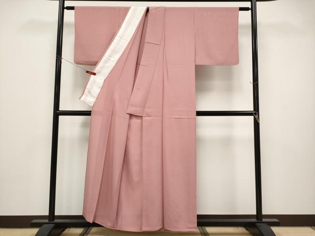 平和屋着物＊夏物　色無地　絽　退紅色　正絹　逸品　CABL1230tx