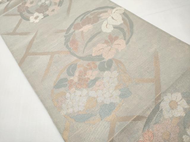 平和屋着物＊夏物　六通柄袋帯　花丸文　金銀糸　正絹　逸品　CABL1240tx