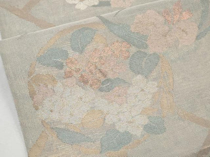 平和屋着物＊夏物　六通柄袋帯　花丸文　金銀糸　正絹　逸品　CABL1240tx