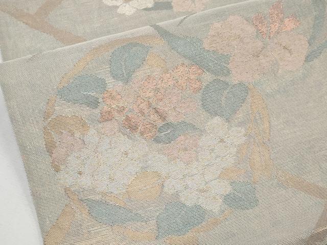 平和屋着物＊夏物　六通柄袋帯　花丸文　金銀糸　正絹　逸品　CABL1240tx