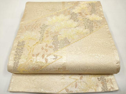 平和屋着物＊夏物　六通柄袋帯　松藤文様　金銀糸　正絹　逸品　CABL1244tx