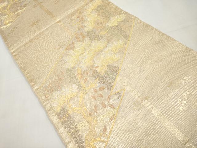 平和屋着物＊夏物　六通柄袋帯　松藤文様　金銀糸　正絹　逸品　CABL1244tx