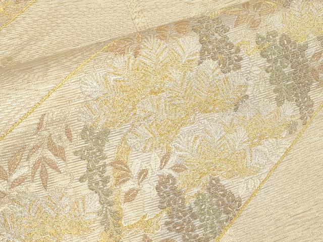 平和屋着物＊夏物　六通柄袋帯　松藤文様　金銀糸　正絹　逸品　CABL1244tx