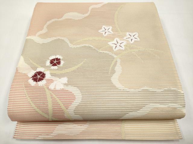 平和屋着物＊夏物　西陣　川島織物　六通柄　京袋帯　唐織　道長草花文　CABL1248tx