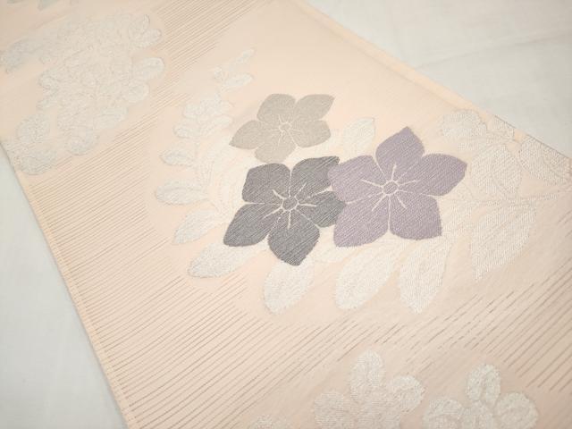 平和屋着物＊夏物　西陣　川島織物　六通柄　京袋帯　枝花文　銀糸　CABL1251tx