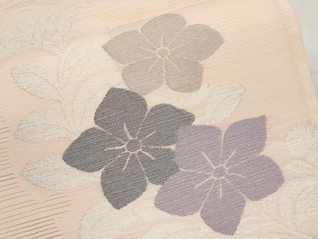 平和屋着物＊夏物　西陣　川島織物　六通柄　京袋帯　枝花文　銀糸　CABL1251tx