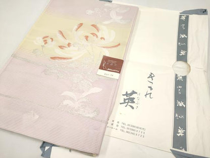 平和屋着物＊夏物　西陣　川島織物　洗える最高級着物　＜英＞はなぶさ謹製　六通柄　京袋帯　乱菊　銀糸　たとう紙付き 未使用 CABL1253tx