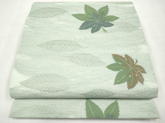 平和屋着物＊夏物　西陣　川島織物　洗える最高級着物　＜英＞はなぶさ謹製　六通柄　京袋帯　楓文　銀糸　たとう紙付き　CABL1254tx